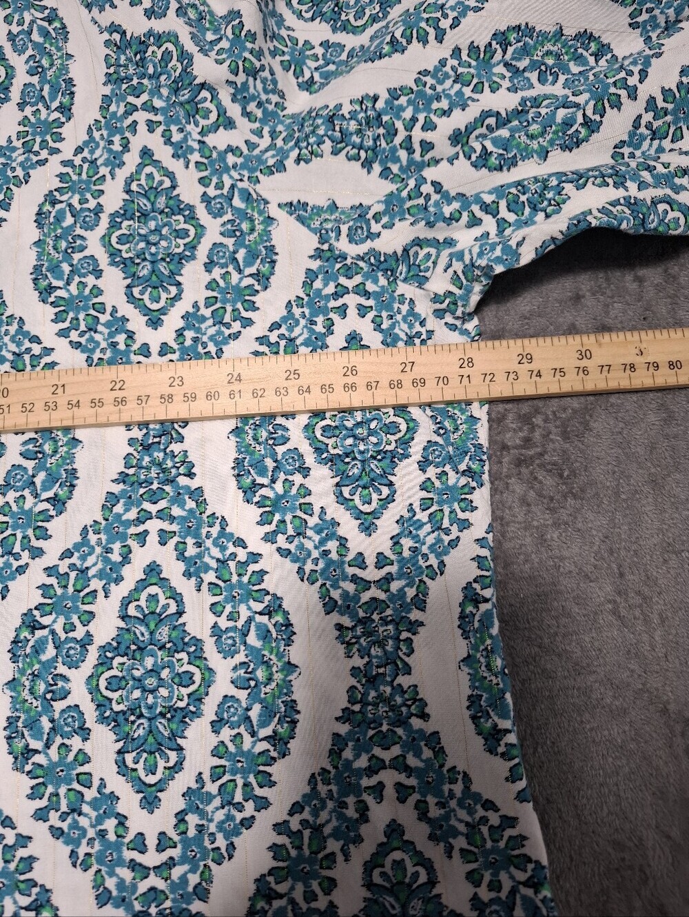 Belle by Kim Gravel Floral Ikat Blouson Tunic Sleeve Lightweight Blouse 3X Boho - Picture 8 of 12